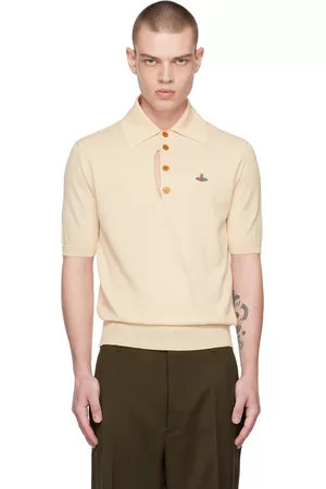 Vivienne Westwood Men Polo Shirts - Off-White Ripped Polo