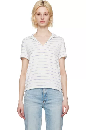 RAG&BONE Women Polo Shirts - Navy Striped Polo