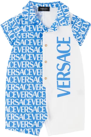 VERSACE Rompers - Baby Blue & White Allover Romper