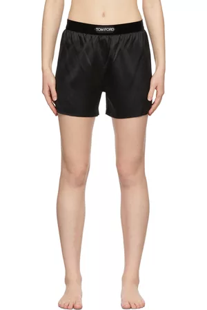 Tom Ford Women Shorts - Black Silk Satin Boxer Shorts
