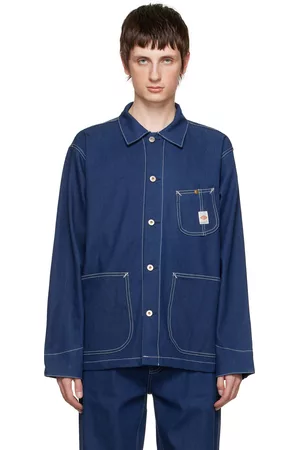 Nudie Jeans Men Denim Jackets - Blue Howie Chore Jacket