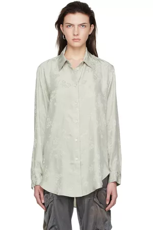 Acne Studios Women Shirts - Green Viscose Shirt