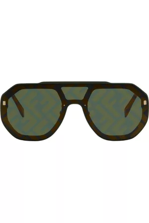 Fendi Men Wallets - Green & Gold FF Evolution Sunglasses