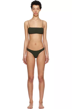 Totême Women Bikinis - Khaki Smocked Bikini