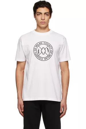 MARCELO BURLON Men Short Sleeve - White Skate Cross Logo T-Shirt