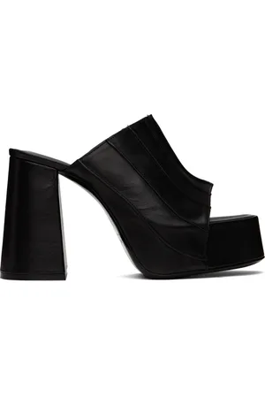 By Far SSENSE Exclusive Black Brad Heeled Sandals