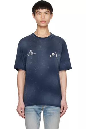 AMIRI Men T-shirts - Blue Crewneck T-Shirt