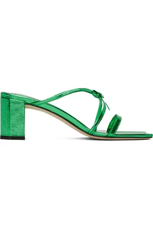 By Far Green June Heeled Sandals