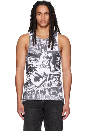 RTA Men Tank Tops - White Las Vegas Collage Tank Top