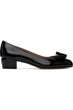 Salvatore Ferragamo Black Vara Pumps