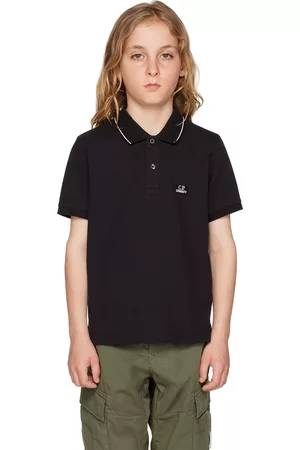 C.P. Company Polo Shirts - Kids Black Embroidered Polo