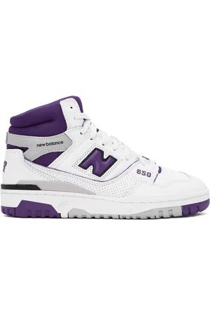 New Balance White & Purple 650 Sneakers