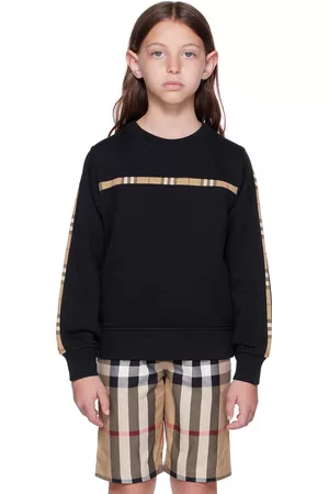 Burberry Sweatshirts - Kids Black Check Sweatshirt