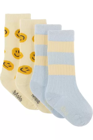 Molo Socks - Two-Pack Kids Blue & Yellow Norvina Socks