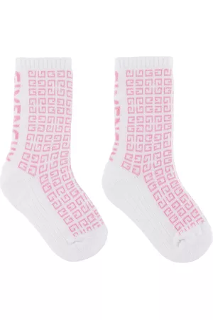 Givenchy Socks - Kids White & Pink 4G Socks