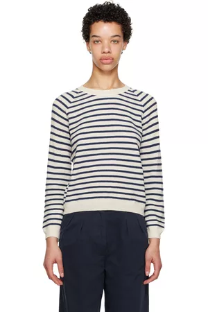A.P.C. Women Jumpers - White & Blue Lilas Sweater