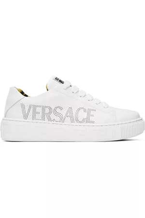VERSACE Sneakers - Kids White 'La Greca' Sneakers