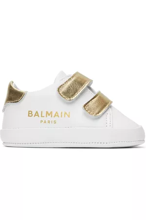 Balmain Shoes - Baby White & Gold Printed Pre-Walkers