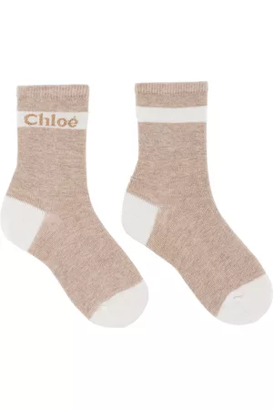Chloé Socks - Kids Beige Metallic Socks