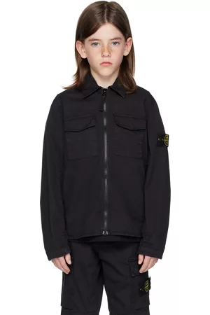 Stone Island Shirts - Kids Black Garment-Dyed Shirt