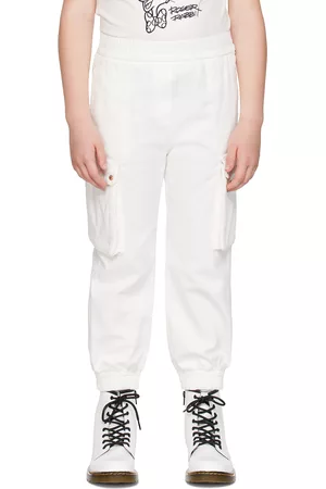 Moncler Pants - Kids White Bellows Pocket Trousers