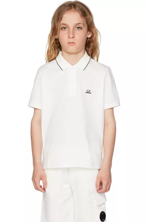 C.P. Company Polo Shirts - Kids White Embroidered Polo