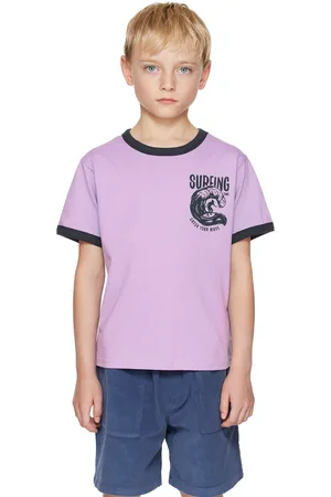 oopsmyboy Kids Purple Printed T-Shirt