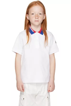 Moncler Polo Shirts - Kids White Placket Polo