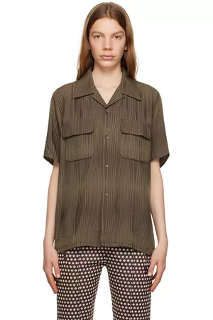 Pins & Needles Women Shirts - Brown Wave Stripe Shirt