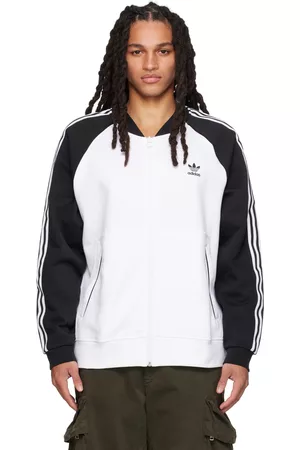 adidas Men Fleece Jackets - White & Black SST Track Jacket