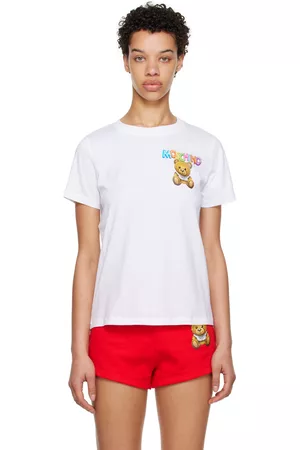 Moschino Women T-shirts - White Little Inflatable Teddy Bear T-Shirt