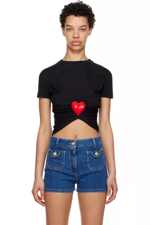 Moschino Women T-shirts - Black Inflatable Heart T-Shirt