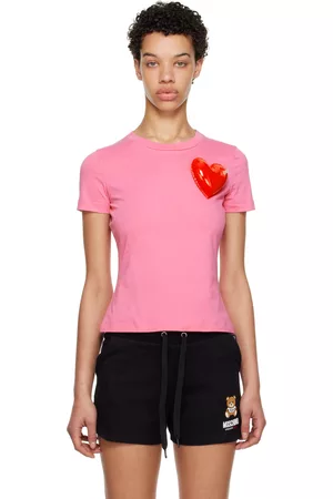 Moschino Women T-shirts - Pink Inflatable Heart T-Shirt