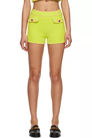 Moschino Women Shorts - Green Flap Pocket Shorts