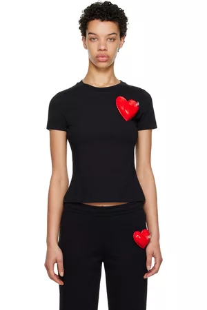 Moschino Women T-shirts - Black Inflatable Heart T-Shirt