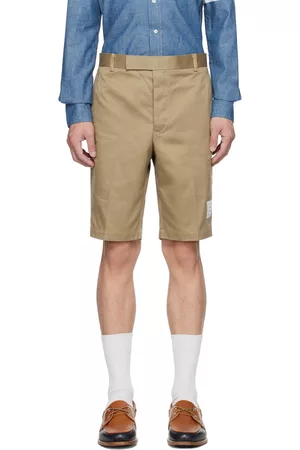 Thom Browne Men Shorts - Beige Unconstructed Shorts