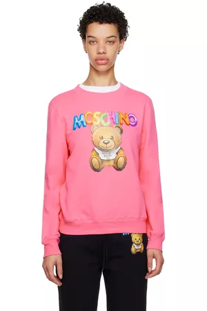 Moschino Women Sweatshirts - Pink Inflatable Teddy Bear Sweatshirt