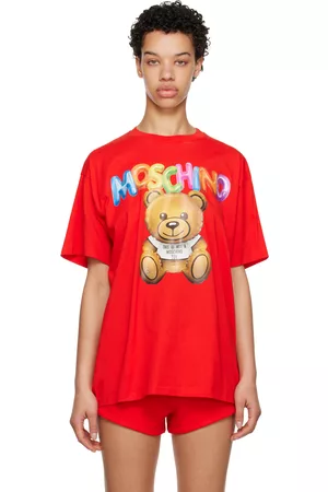 Moschino Women T-shirts - Red Inflatable Teddy Bear T-Shirt