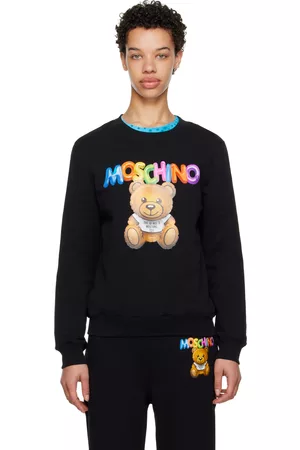 Moschino Women Sweatshirts - Black Inflatable Teddy Bear Sweatshirt