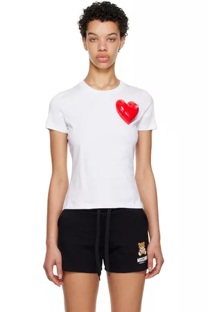 Moschino Women T-shirts - White Inflatable Heart T-Shirt
