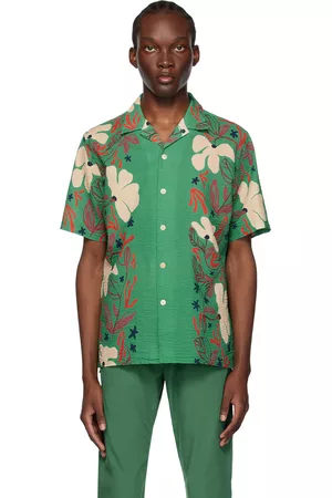 Paul Smith Men Shirts - Green Sea Floral Shirt