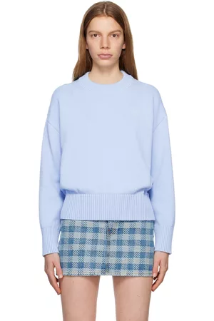 Ami Women Jumpers - Blue Ami de Cœur Sweater