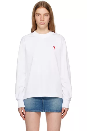 Ami Women Long Sleeve - White Ami De Cœur Long Sleeve T-Shirt