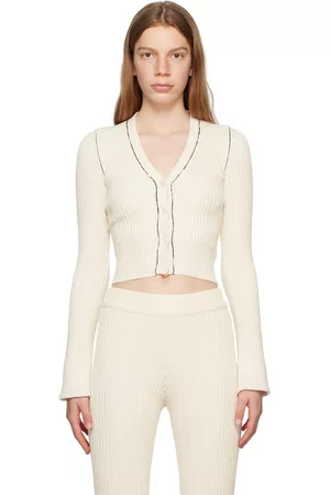 Ami Women Cardigans - Off-White Rib Cardigan