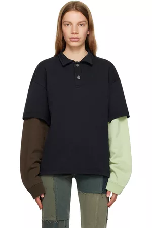 (DI)VISION Women Polo Shirts - Black Layered Polo