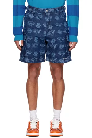 Billionaire Boys Club Men Shorts - Blue Printed Denim Shorts