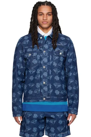 Billionaire Boys Club Blue Printed Denim Jacket