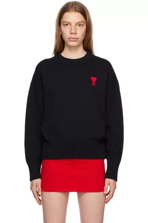 Ami Women Jumpers - Black Ami de Cœur Sweater