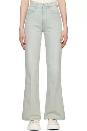 Ami Women Wide Leg Pants - Blue Flare Fit Jeans