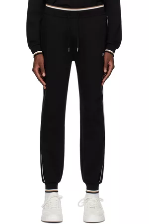 HUGO BOSS Men Trousers - Black Piped Sweatpants